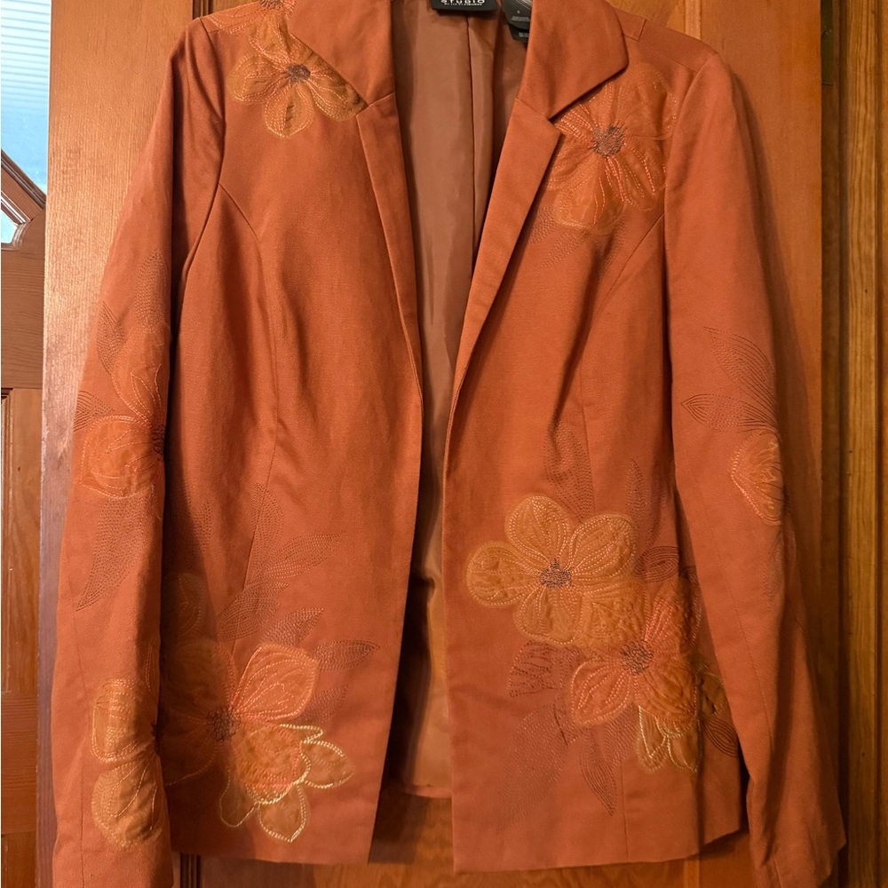 Liz Claiborne Rust Floral Blazer